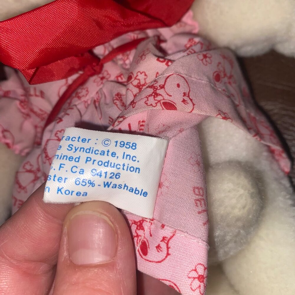 Vintage 1958 Peanuts Snoopy Sister Plush With Pink Belle Dress - Picture 4 of 8